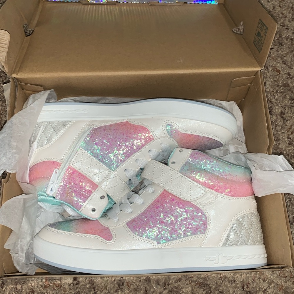 Multi colored sparkly skechers